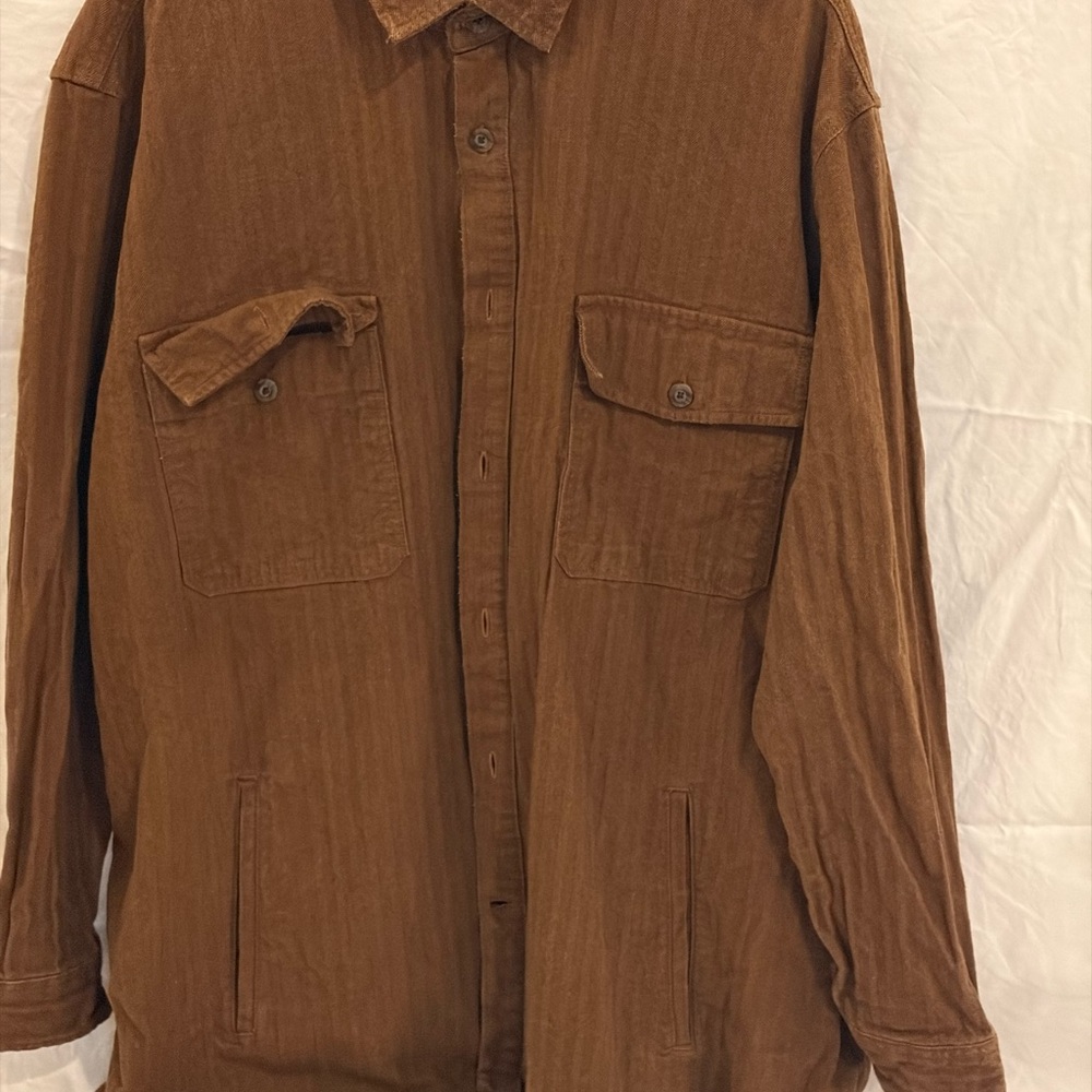 Men's Casual Brown Button Down Shirt